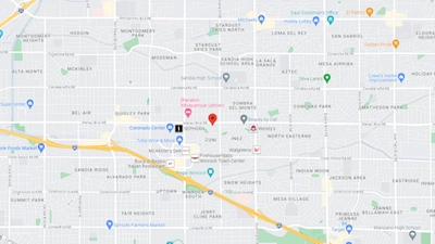 Small map of PRESNow247 Urgent Emergency Care Menaul location.